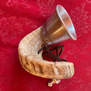 ram with aluminum cup combination drinking and blowing horn