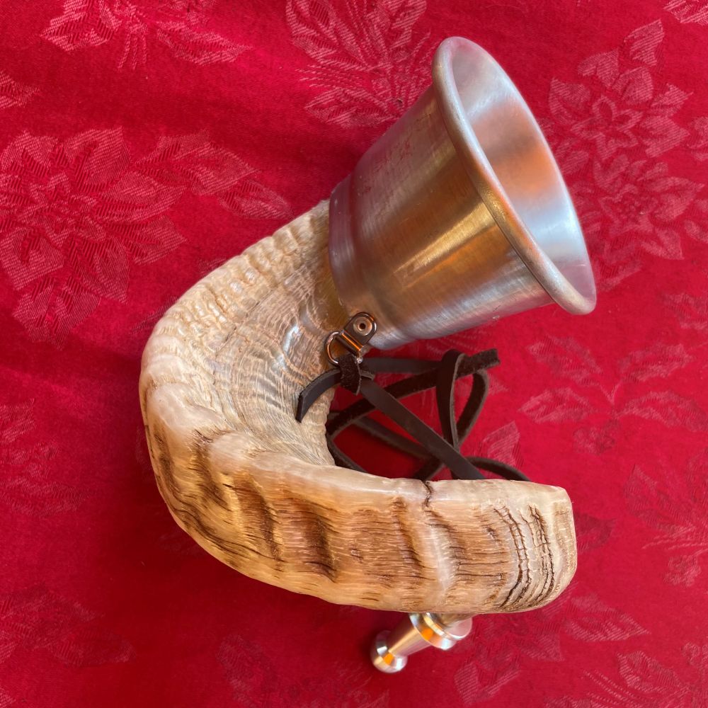 ram with aluminum cup combination drinking and blowing horn