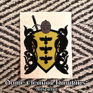 Misprint Dame Eleanor Hawkins Raven of Kent Crest Sticker